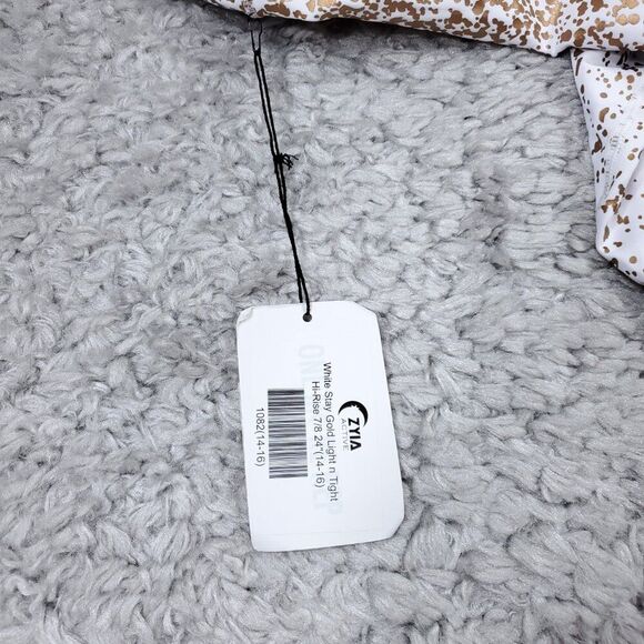 Zyia Active White Stay Gold Light N Tight High Rise 7/8 Leggings Size 14-16 - Picture 5 of 8